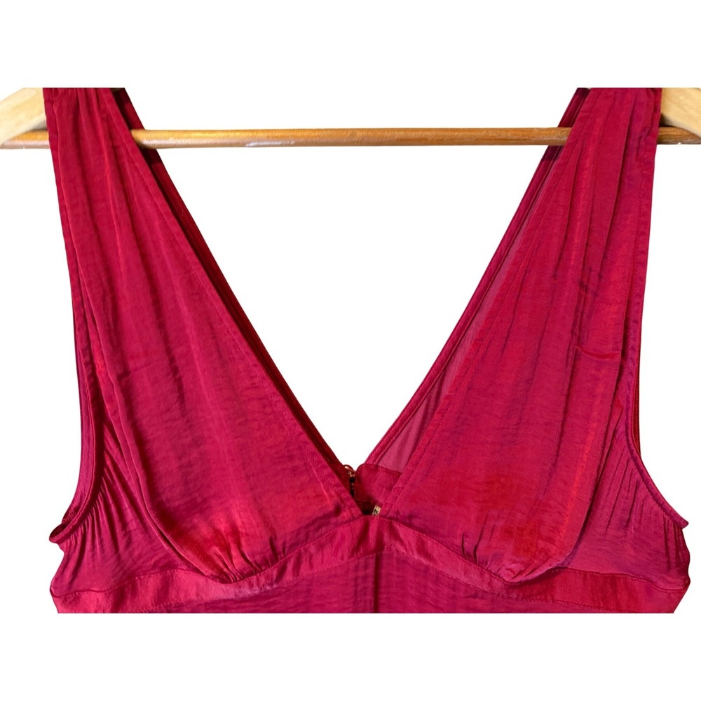 Intimately Free People‎ Deep V-Neck Satin Camisole Top Red Large - Picture 5 of 15